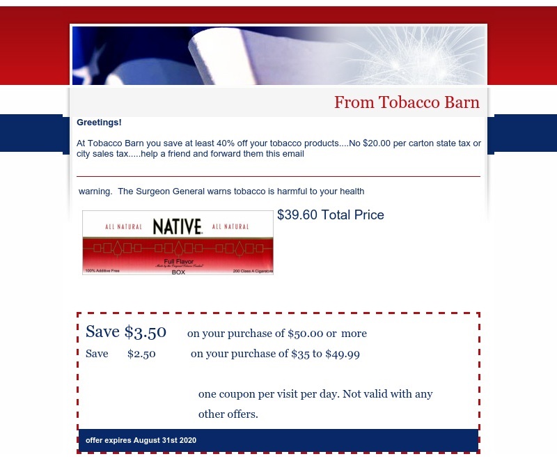 Coupons | Tobacco Barn